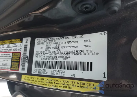 2015 Toyota Tundra 1794 5.7L V8 из США, поврежденный, VIN 5TFAW5F13FX443047